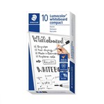 STAEDTLER 341 LUMOCOLOR COMPACT WHITEBOARD MARKER BULLET BLACK BOX 10