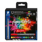 STAEDTLER PIGMENT BRUSH PEN 371 BASIC COLOURS PACK 12