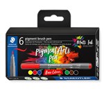 STAEDTLER PIGMENT BRUSH PEN 371 BASIC COLOURS PACK 6