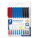 STAEDTLER 430 STICK BALLPOINT PEN MEDIUM ASSORTED PACK 10