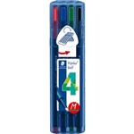 STAEDTLER 437 TRIPLUS BALLPOINT PEN MEDIUM ASSORTED PACK 4
