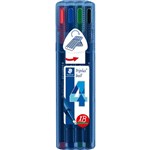 STAEDTLER 437 TRIPLUS BALLPOINT PEN EXTRA BROAD ASSORTED PACK 4