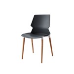 SYLEX PRISM PLASTIC CHAIR OVER BEECH WOOD 4 LEGS BLACK