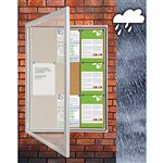 VISIONCHART TX WEATHER RESISTANT NOTICE CASE 1050 X 1080MM SILVER FRAME CORK BACKGROUND