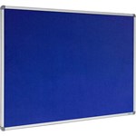 VISIONCHART CORPORATE FELT PINBOARD ALUMINIUM FRAME 2400 X 1200MM ROYAL BLUE