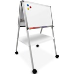 VISIONCHART EDUCATION BETA MINI EASEL MOBILE DOUBLE SIDED PORCELAIN WHITEBOARD 1000 X 600MM WHITE
