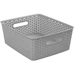 VISIONCHART EDUCATION KNOTTED STORAGE BASKET MEDIUM GREY
