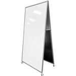 VISIONCHART EDUCATION ALPHA AD1 MOBILE DOUBLE SIDED PORCELAIN WHITEBOARD 1800 X 900MM WHITE
