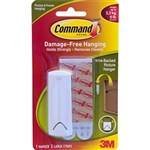 COMMAND ADHESIVE WIREBACKED PICTURE HANGER WHITE PACK 1 HANGER AND 2 STRIPS