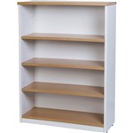 YS DESIGN OXLEY BOOKCASE 4 SHELF 900 X 315 X 1200MM OAKWHITE