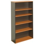 YS DESIGN OXLEY BOOKCASE 5 SHELF 900 X 315 X 1800MM BEECHIRONSTONE