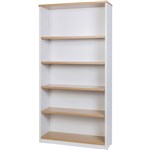 YS DESIGN OXLEY BOOKCASE 5 SHELF 900 X 315 X 1800MM OAKWHITE