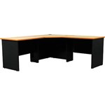 LOGAN CORNER WORKSTATION COMPLETE 1800 X 1800 X 600 X 730MM BEECHIRONSTONE