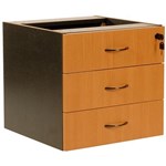 YS DESIGN OXLEY FIXED DESK PEDESTAL 3DRAWER LOCKABLE 450 X 476 X 470MM BEECHIRONSTONE
