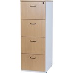 YS DESIGN OXLEY FILING CABINET 4 DRAWER 475 X 550 X 1339MM OAKWHITE