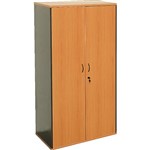 YS DESIGN OXLEY FULL DOOR STORAGE CUPBOARD 900 X 450 X 1800MM BEECHIRONSTONE