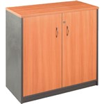 YS DESIGN OXLEY STATIONERY CUPBOARD 900 X 900 X 450MM BEECHIRONSTONE