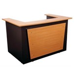 YS DESIGN OXLEY RECEPTION COUNTER 1800 X 1160 X 1090MM BEECHIRONSTONE