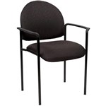 YS DESIGN STACKING VISITORS CHAIR MEDIUM BACK ARMS BLACK