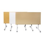 PIVOT WHITE FLIP TOP TABLE 1800 X 750MM OAK TOP