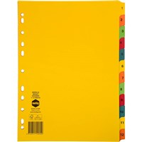 Manilla Dividers Brights Pastels and Whites