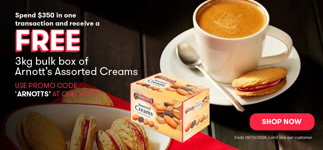 Free 3kg Bulk Box Arnotts Assorted Creams